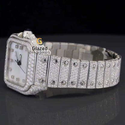 Fully Iced Out Moissanite White Watch
