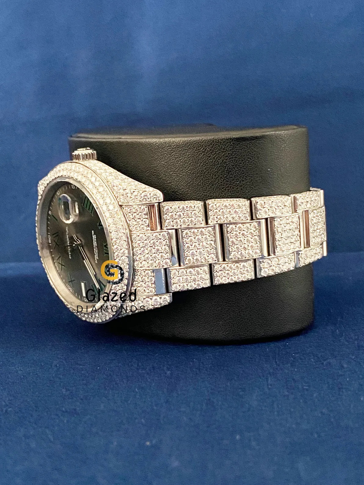 Fully Iced Out Roman Dial VVs Moissanite Diamond Studded Watch