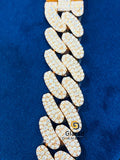 Fully Iced Out Round_Baguette VVs Moissanite Cuban Link Chain