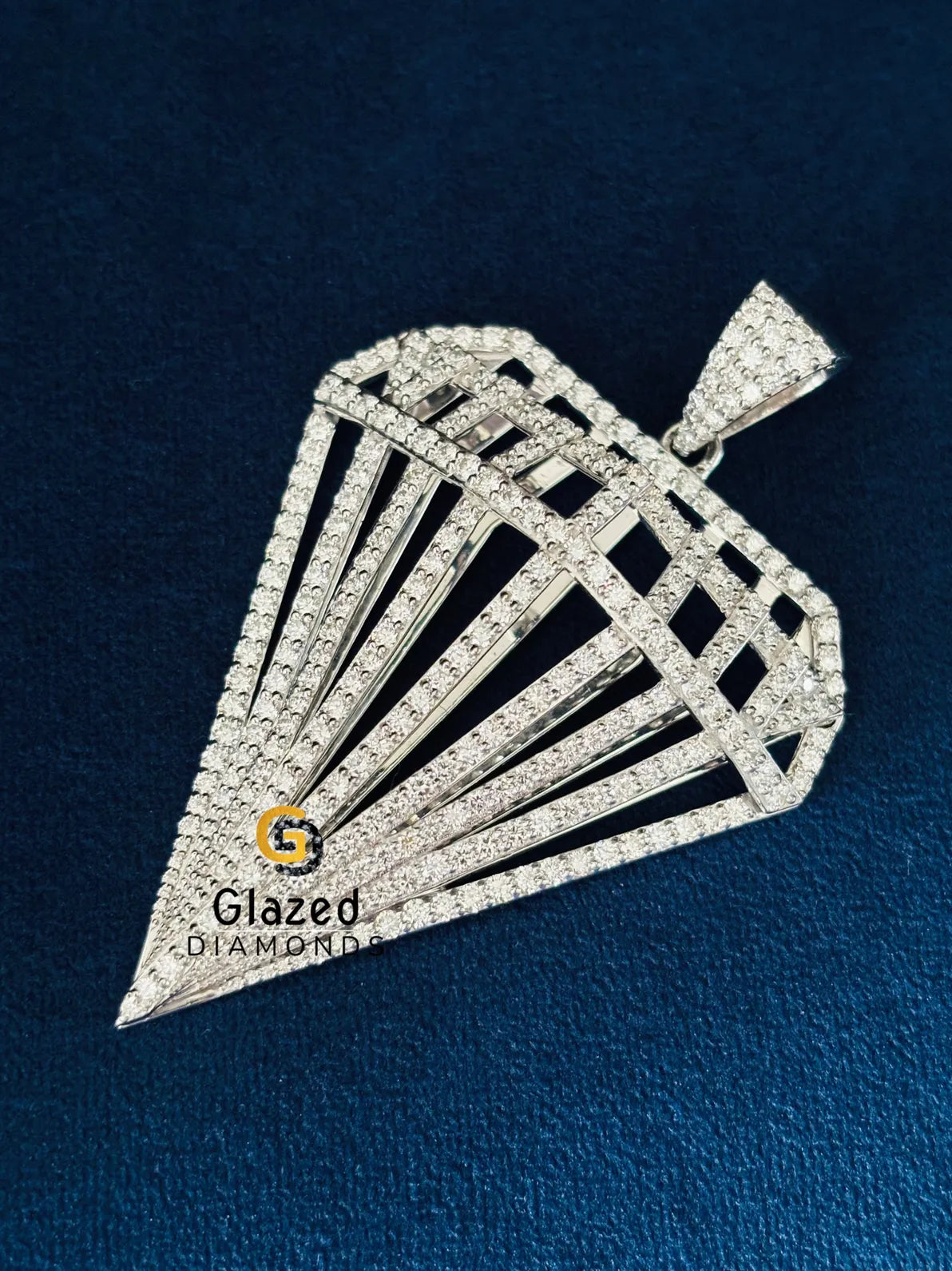 Fully Iced Out Round Moissanite Diamond Studded Pendant