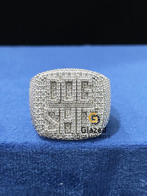 Fully Iced Out Round VVS Moissanite Ring