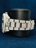 Fully Iced Out Round VVs Moissanite D Colorless Watch