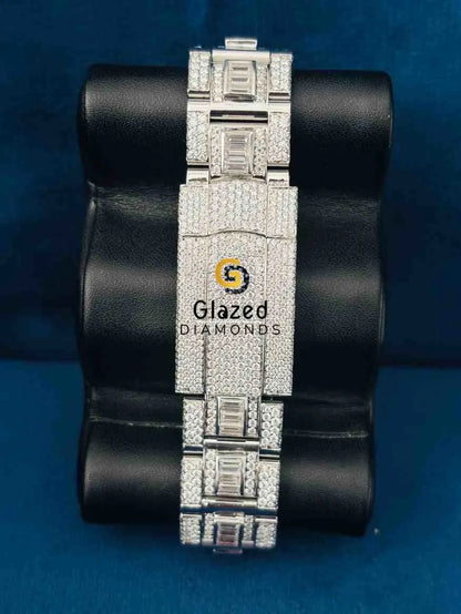 Fully Iced Out Stainless Steel Moissanite Wrist Watch