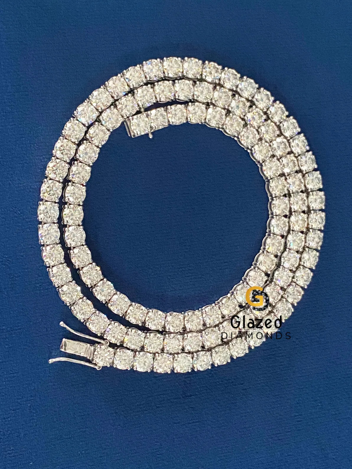 Fully Iced Out Tennis Link Round Moissanite Chain