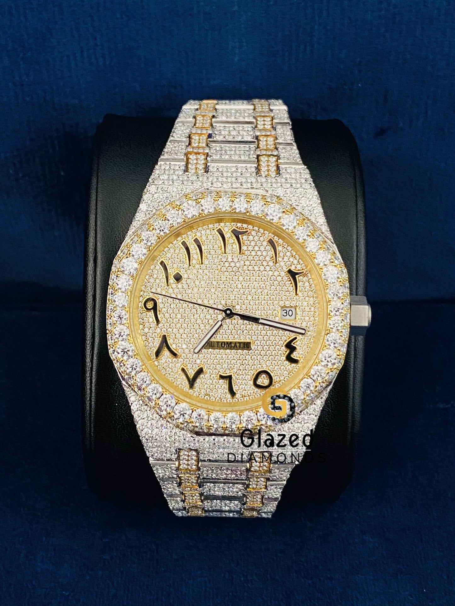 Fully Iced Out Two Tone Moissanite Watch