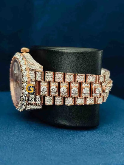 Fully Iced Out VVS Moissanite Rolex Watch