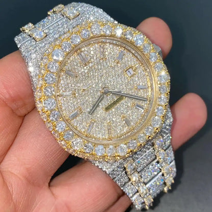 Fully Icey AP Baguette _Round Moissanite Diamond Watch