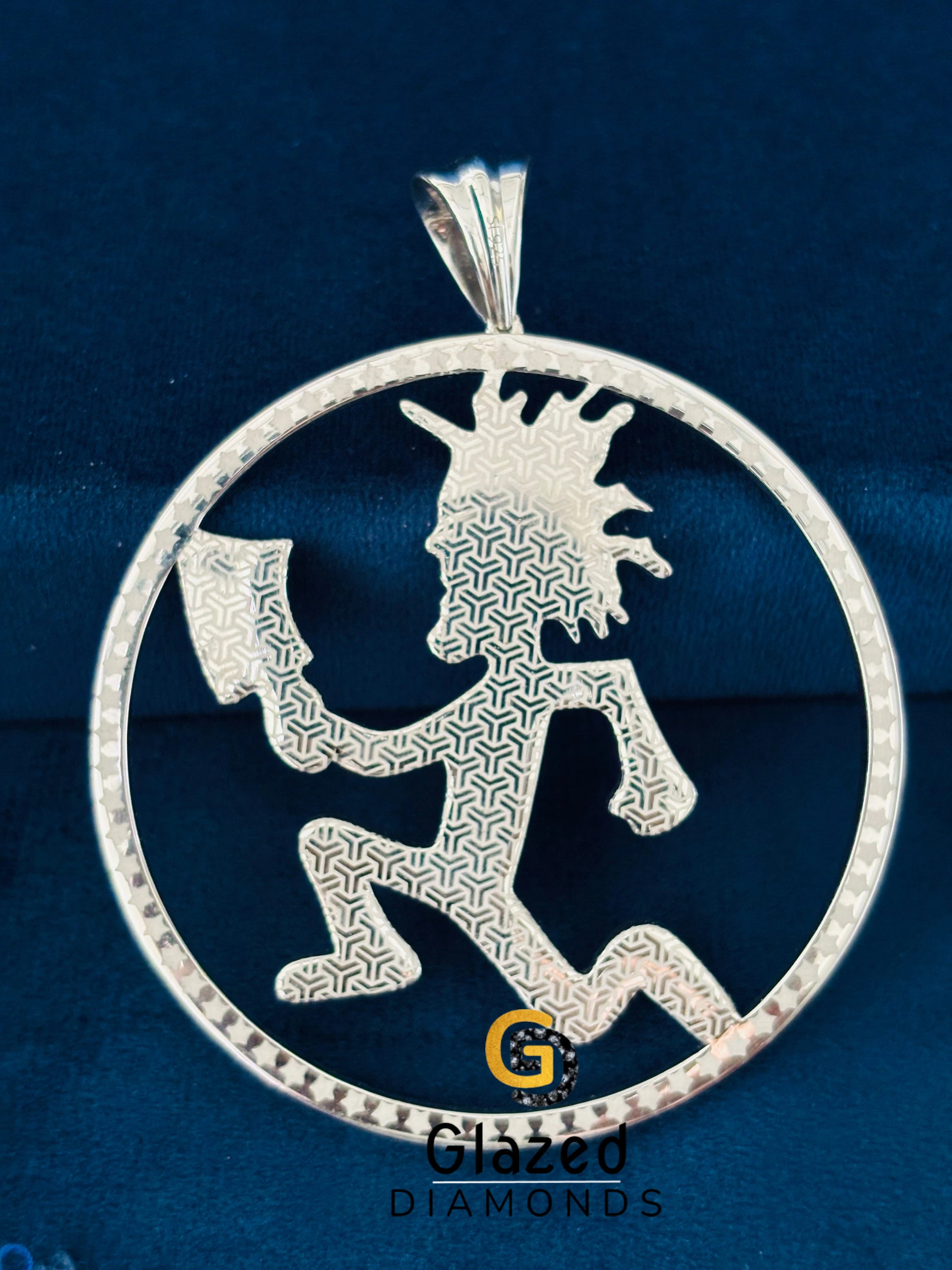 Fully Moissanite Hatchet Man Pendant 925 Silver