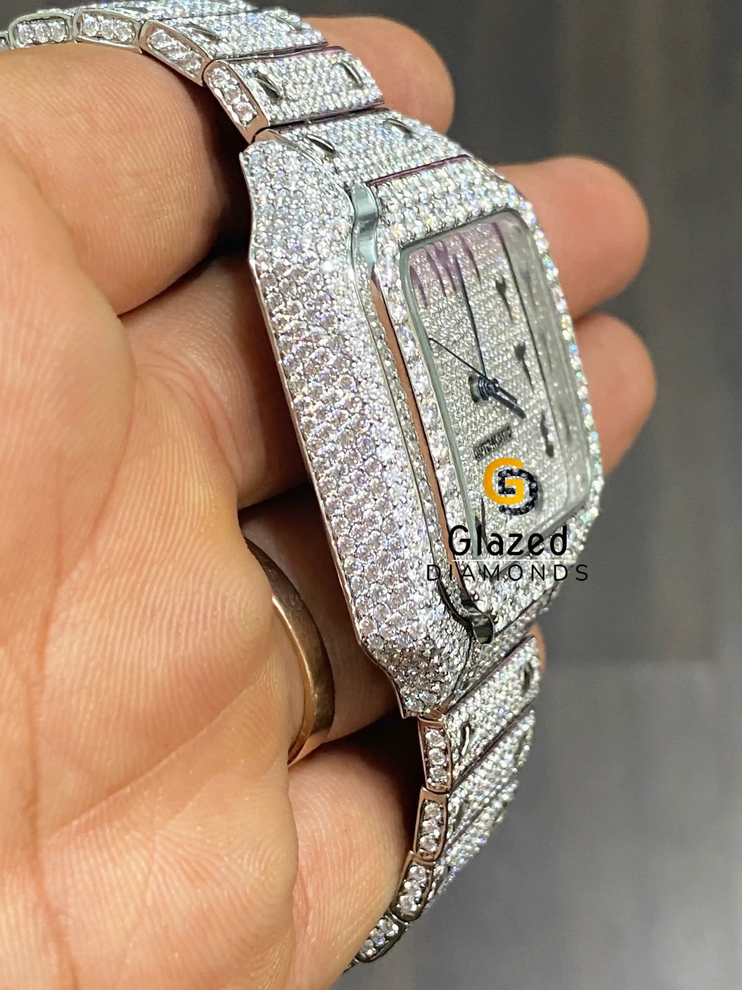 Fully_White_Colorless_Moissanite_Diamond_Watch 2