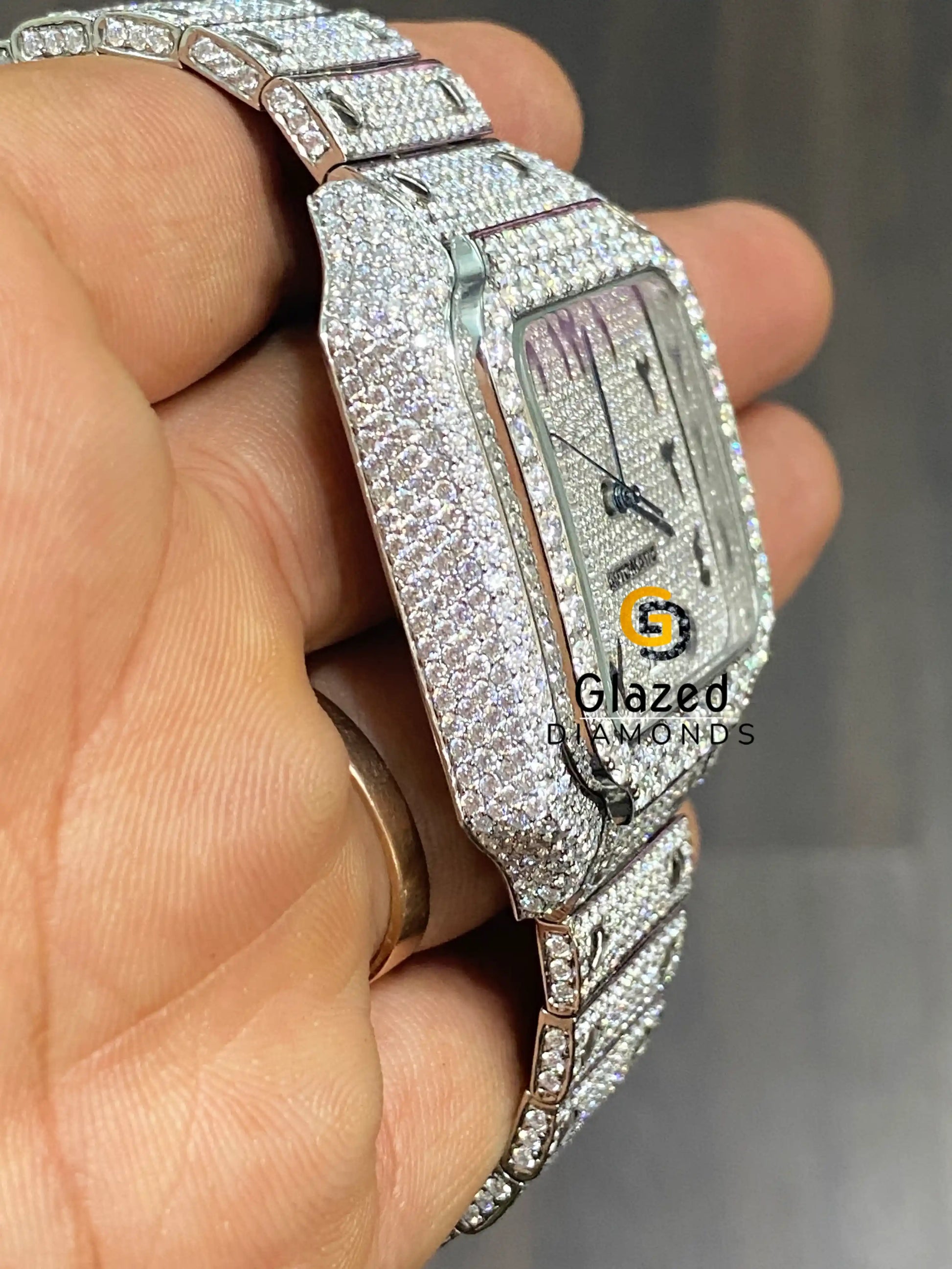 Fully_White_Colorless_Moissanite_Diamond_Watch 2