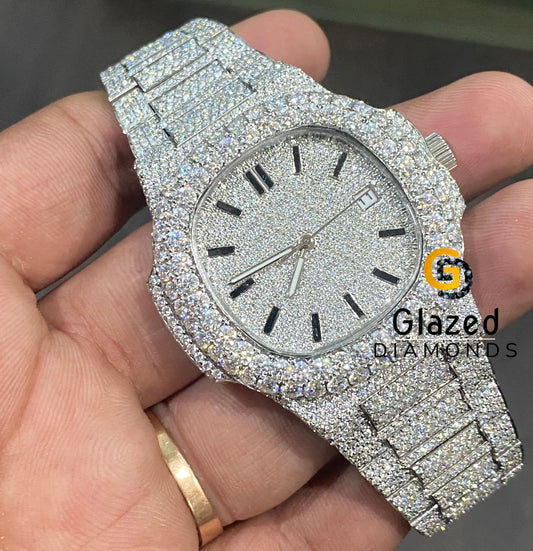 Fully White Diamond Studded Watch