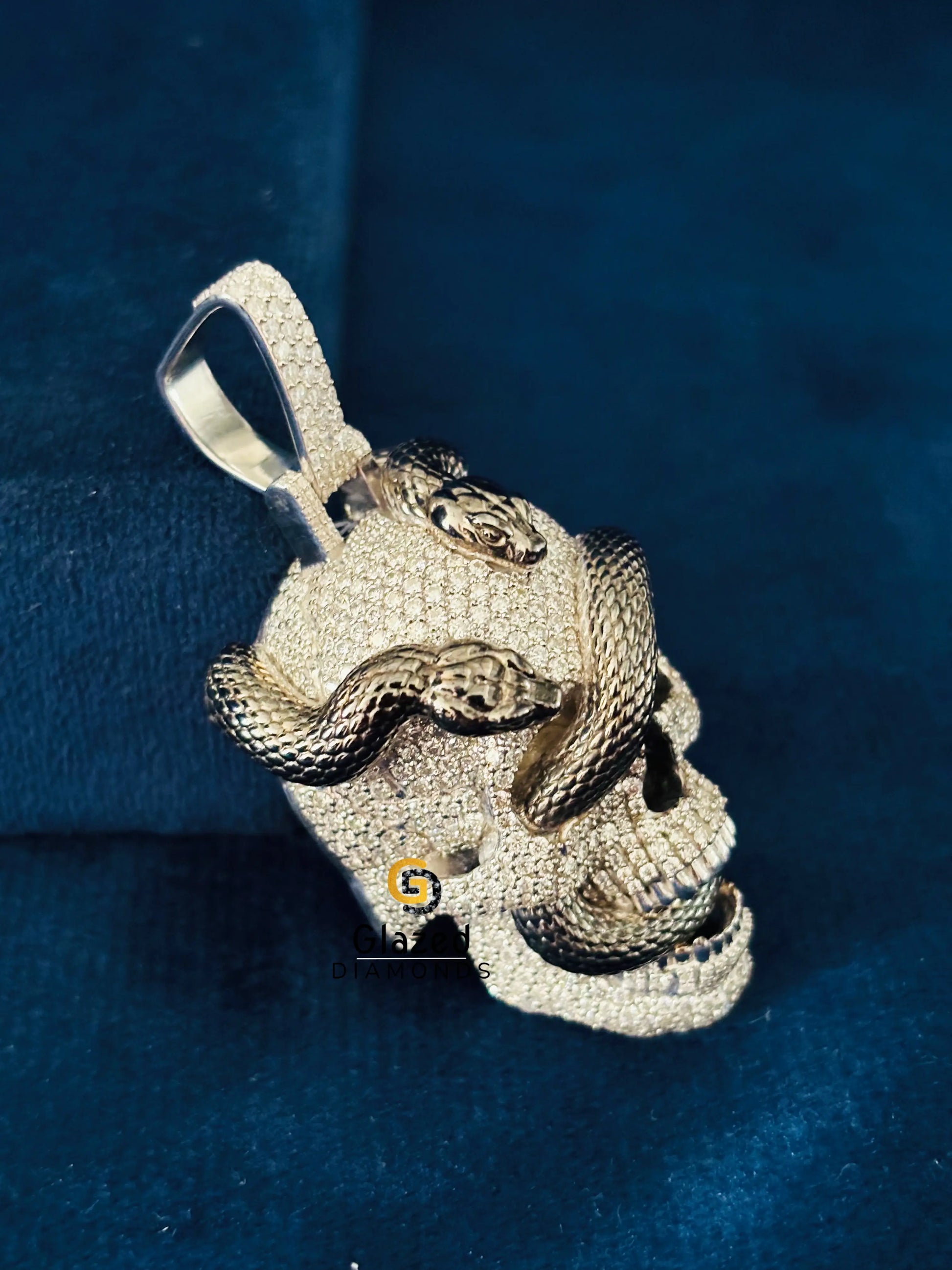 Ghost Skull Face Moissanite Pendant