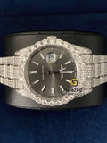 Gray Stick Dial VVs Moissanite Hip Hop Watch