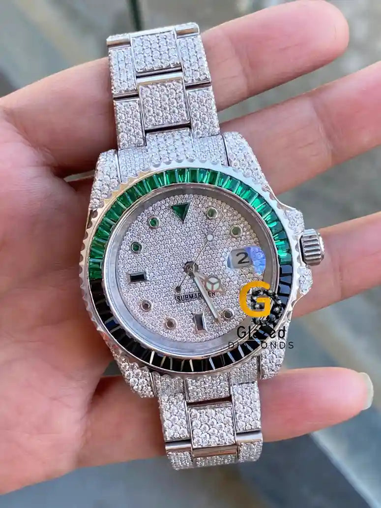 Green Bezel Dial Moissanite Watch