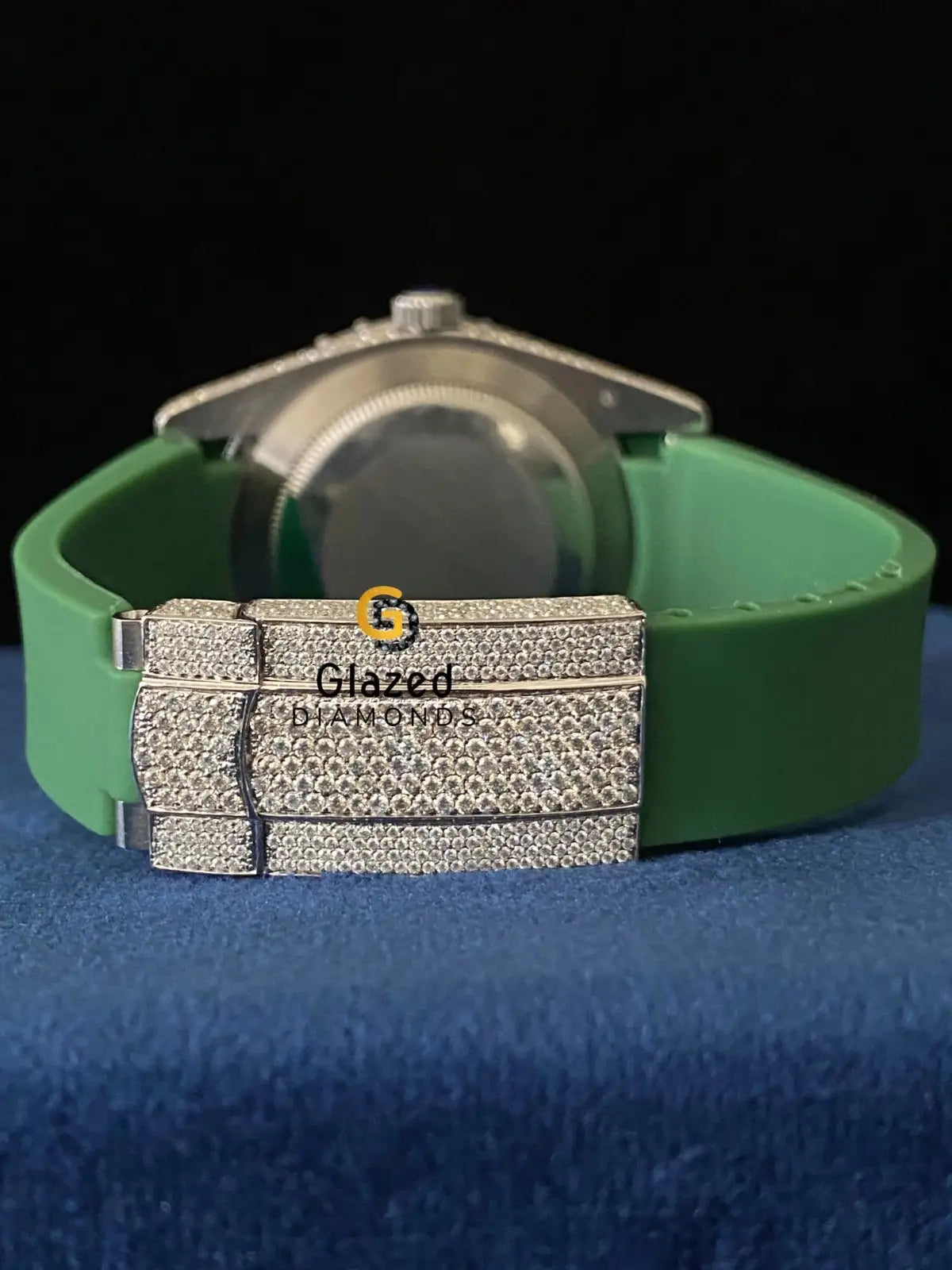 Green Stick Dial Bust Down Hip Hop Moissanite VVS Watch