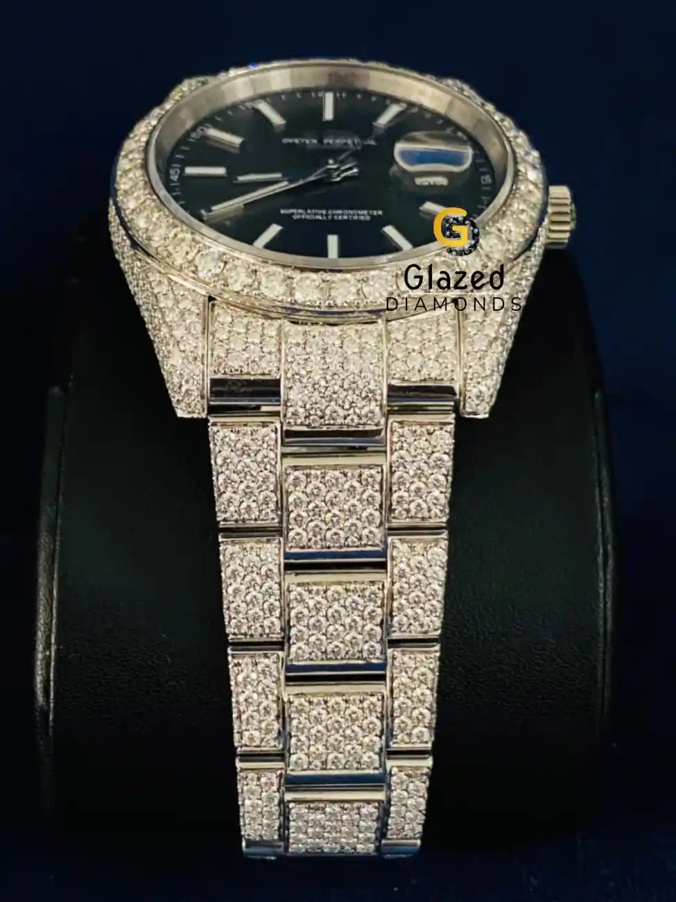 Green Stick Dial D Colorless Hip Hop Moissanite Watch