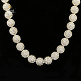 Iced Out Baguette and Round Moissanite Diamond Halo Style Tennis Chain