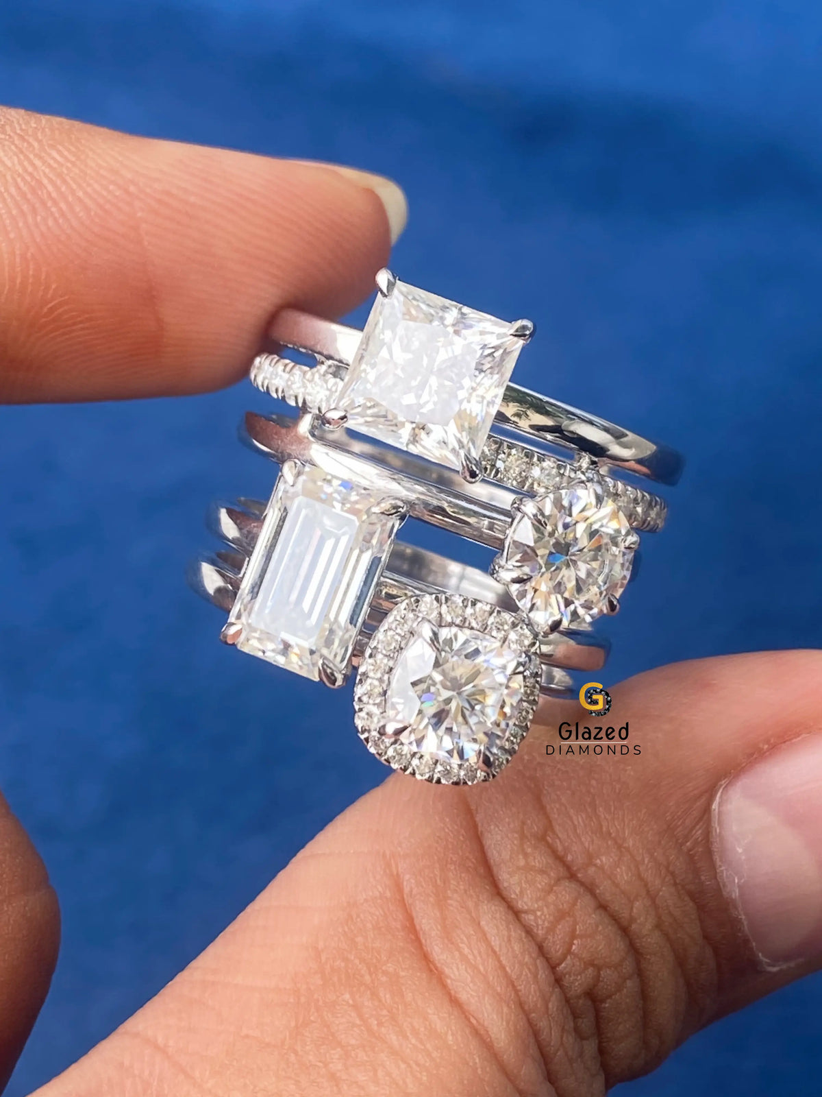 Halo With Eternity Multi Design Ring For Women