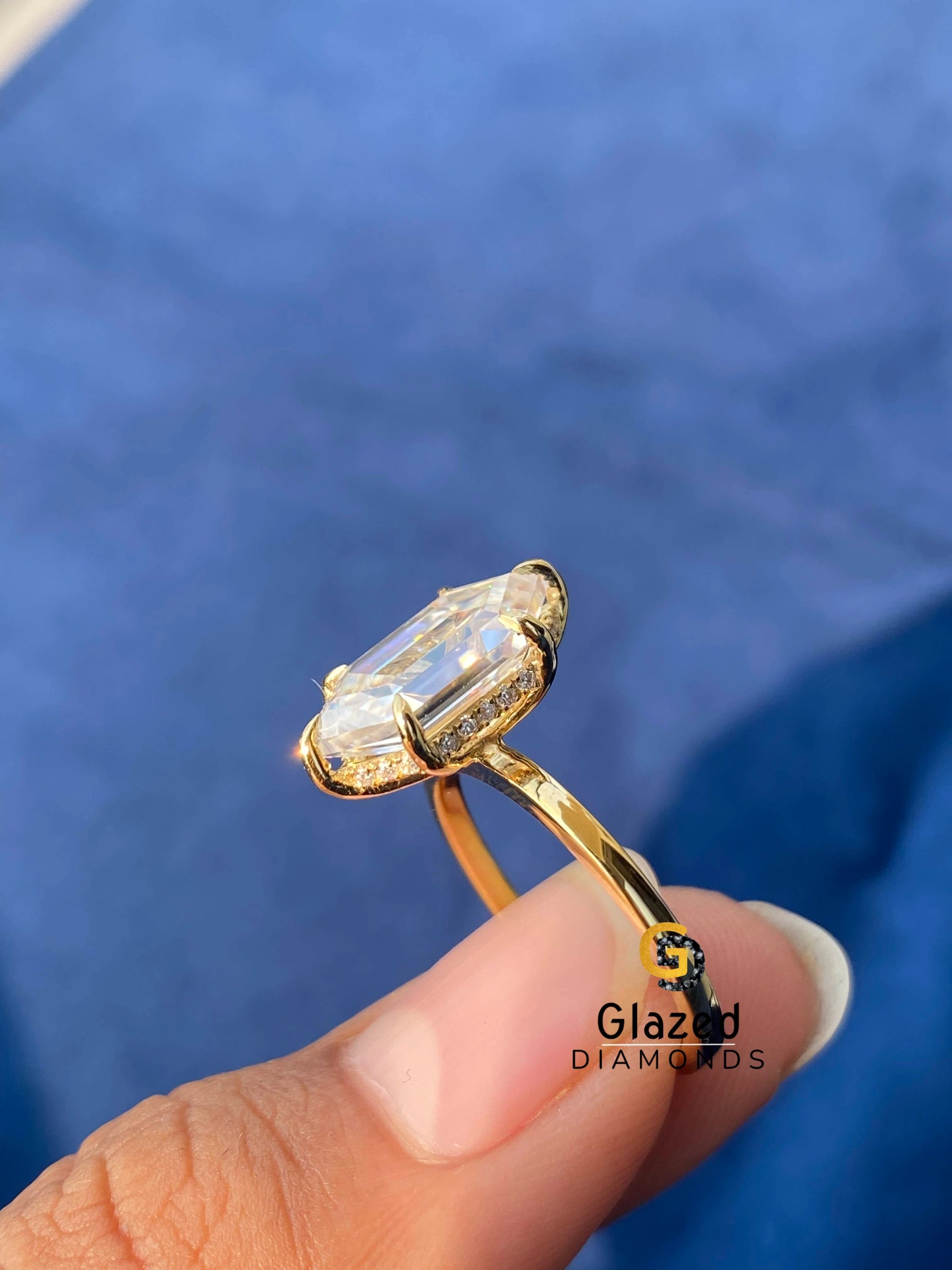 Hexagon Moissanite Wedding Ring For Her