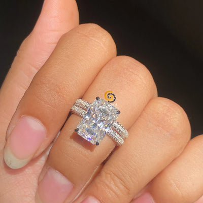 Hidden Halo Moissanite Bridal Enagagment Ring