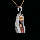 3D Enamel Jesus Iced Out Moissanite Diamond Religious Pendant