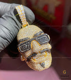 Iced Out Real Moissanite Diamond 3D Men Face With Specs Pendant