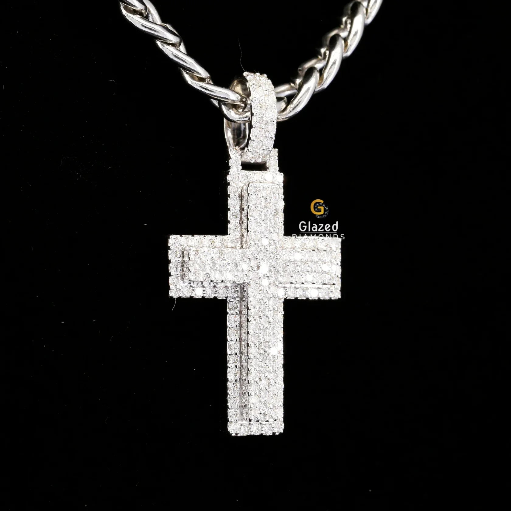 Bust Down Moissanite Diamond Religious Criss Cross Pendant