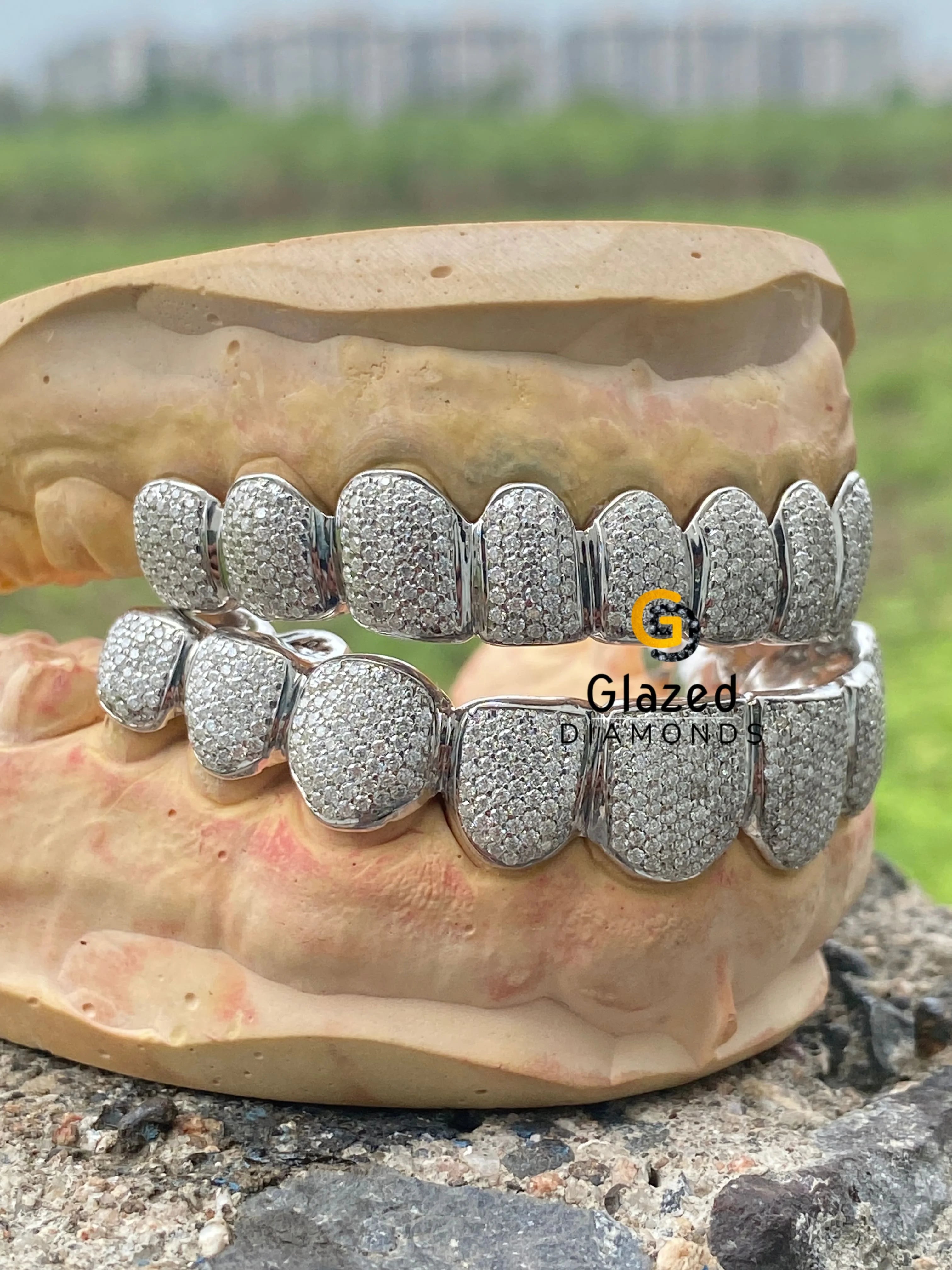 10 On 10 Custom Iced VVS Moissanite Diamond Grillz