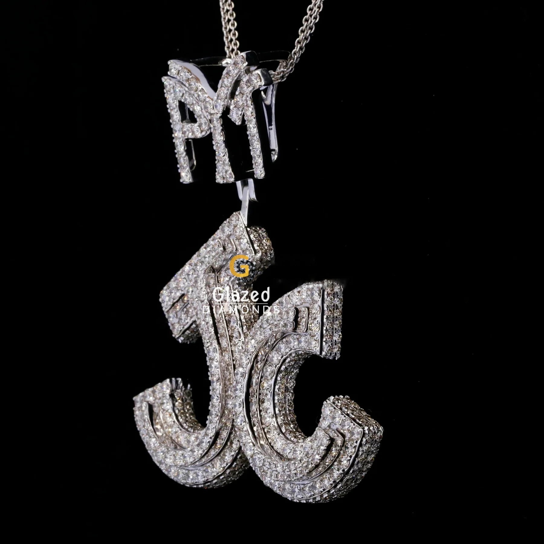 PYT JC Iced Out Custom Letter Name Moissanite Diamond Hip Hop Pendant