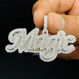 Bust Down Magic Name Letter Moissanite Iced Out Pendant