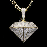 Mens Hip Hop Style Diamond Shape Moissanite Bust Down Pendant