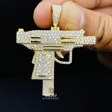 VVS Moissanite Diamond Iced Out Gun Hip Hop Pendant For Gift