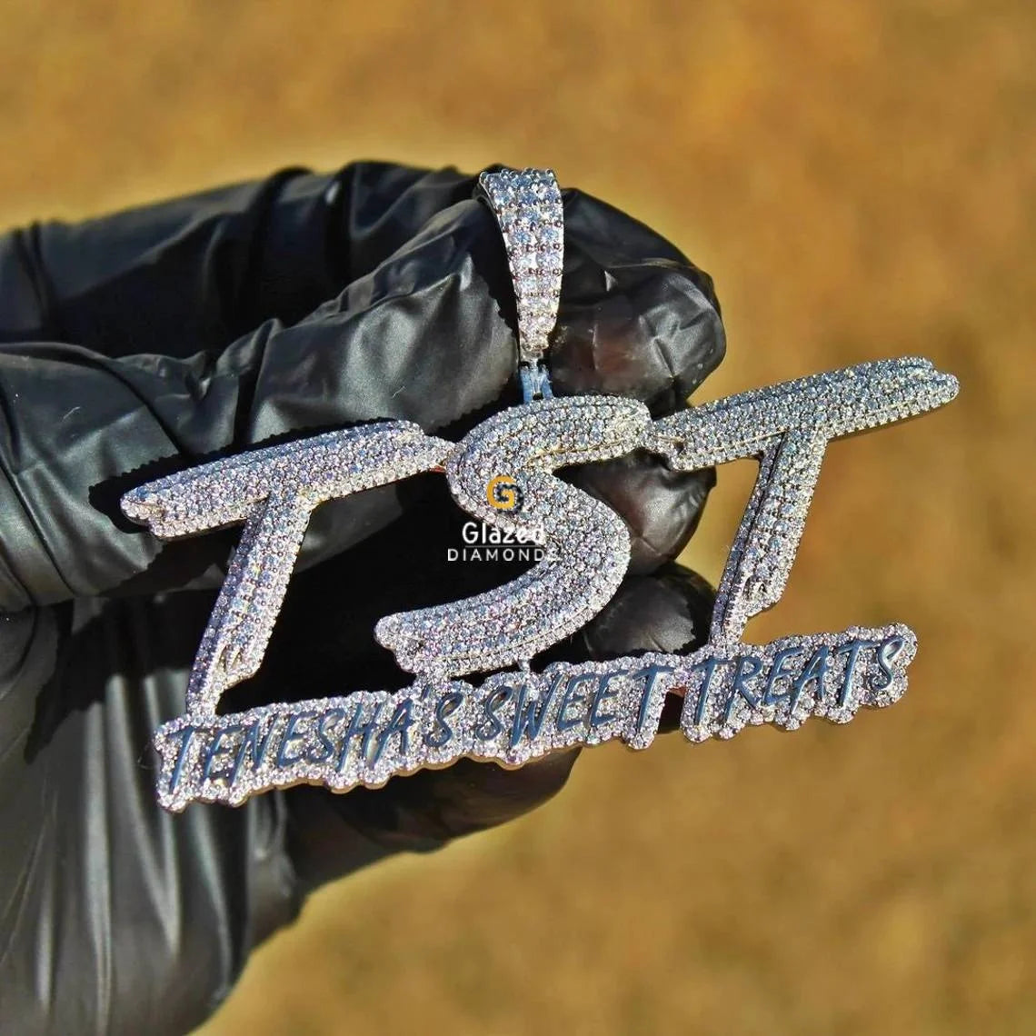 Hip Hop TST Letter name Moissanite Diamond Pendant