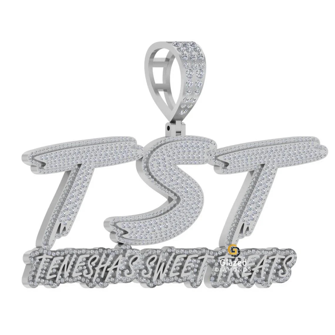 Hip Hop TST Letter name Moissanite Diamond Pendant