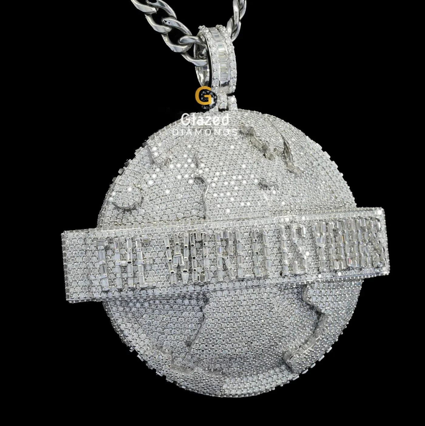 Custom Iced Out Moissanite Diamond The World Is Yours Hip Hop Pendant