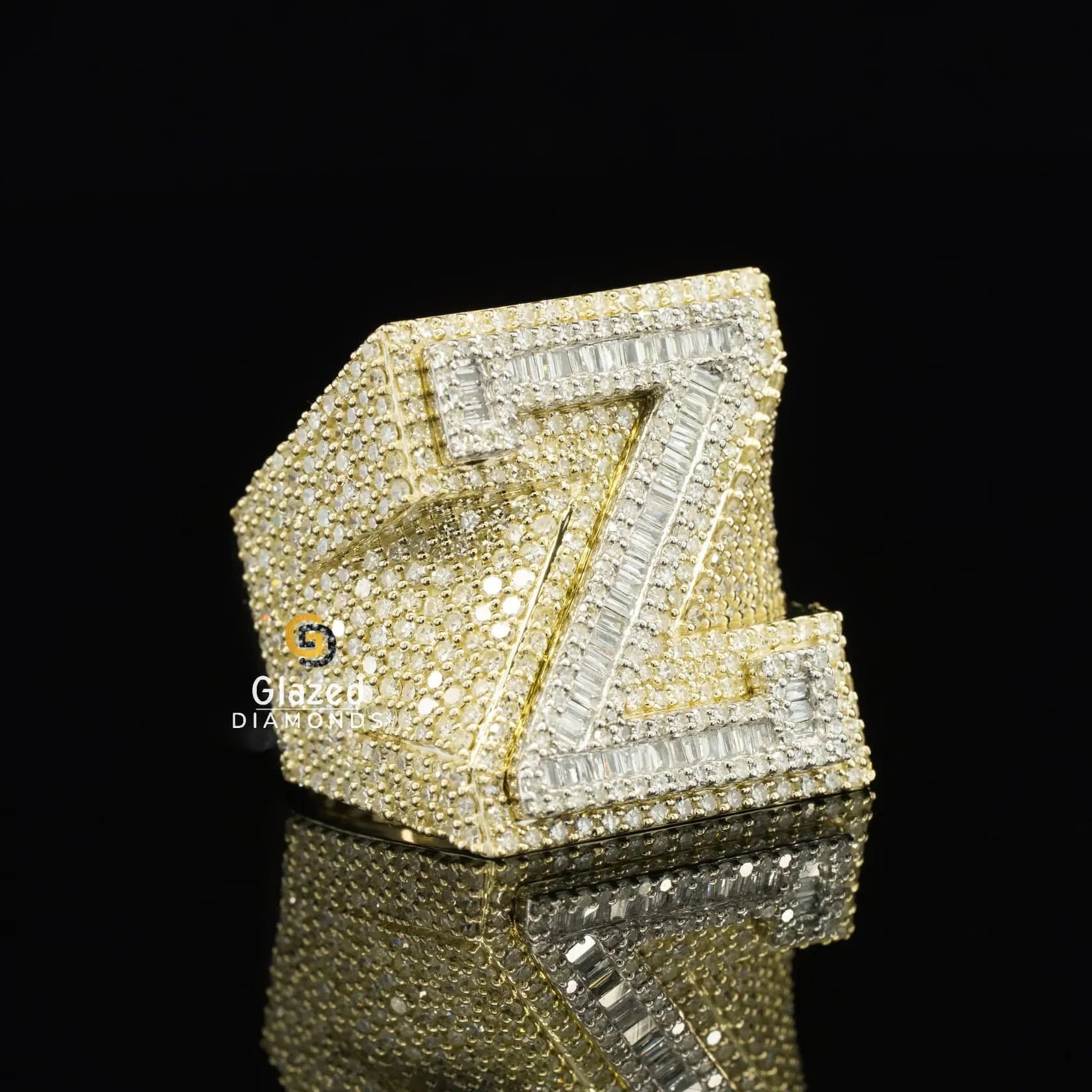 Custom Hip Hop Moissanite Diamond Alphabet Letter Rapper Ring