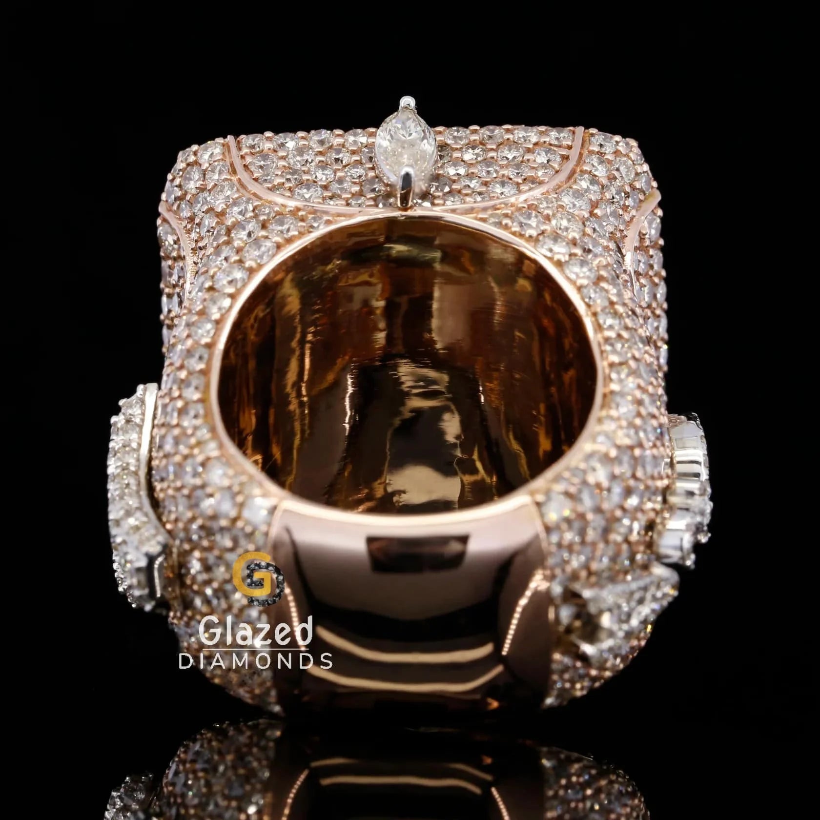 Mens Iced Out Multi Shape Moissanite Diamond Fancy Championship Hip Hop Ring