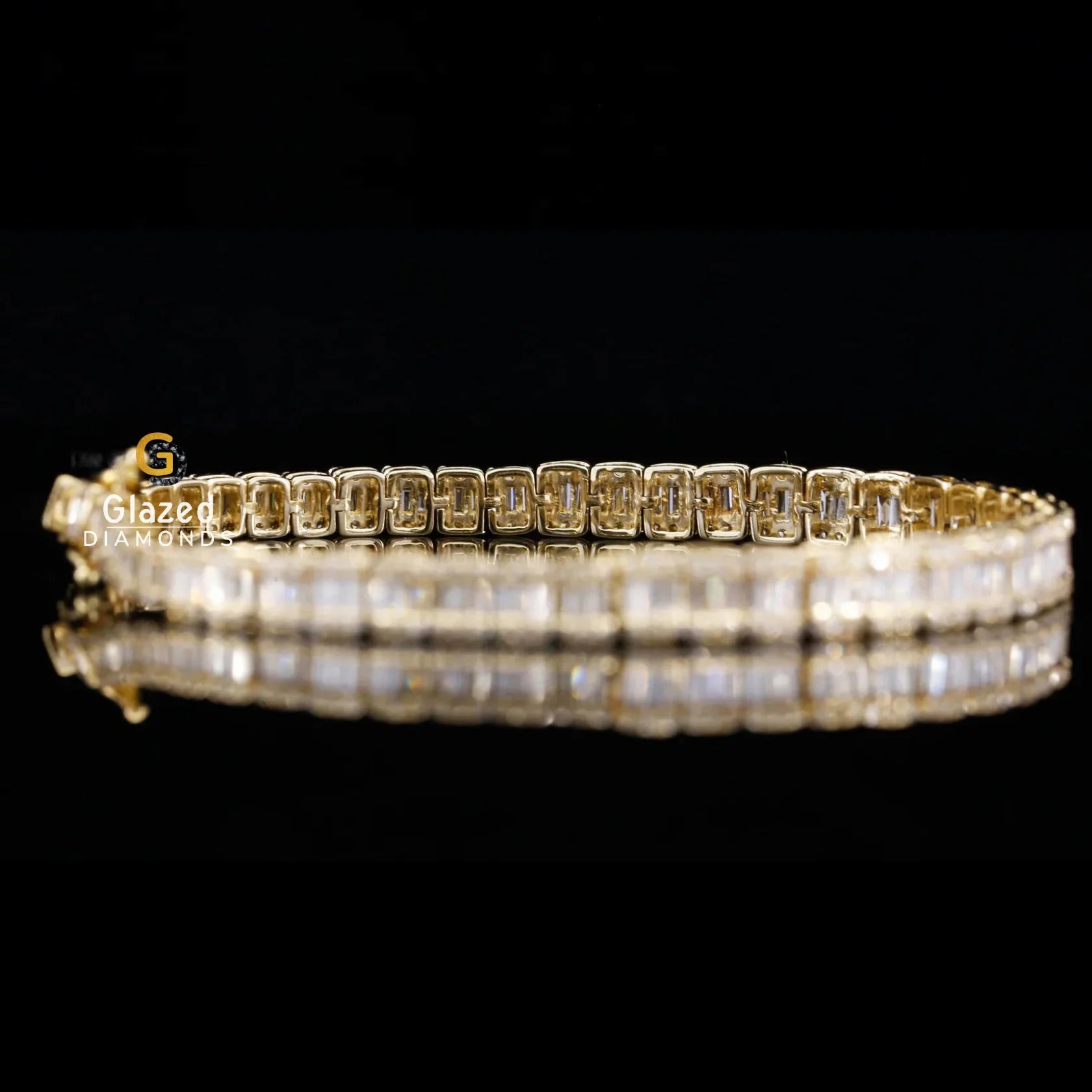 Baguette and Round Cut Moissanite Diamond Hip Hop Tennis Bracelet