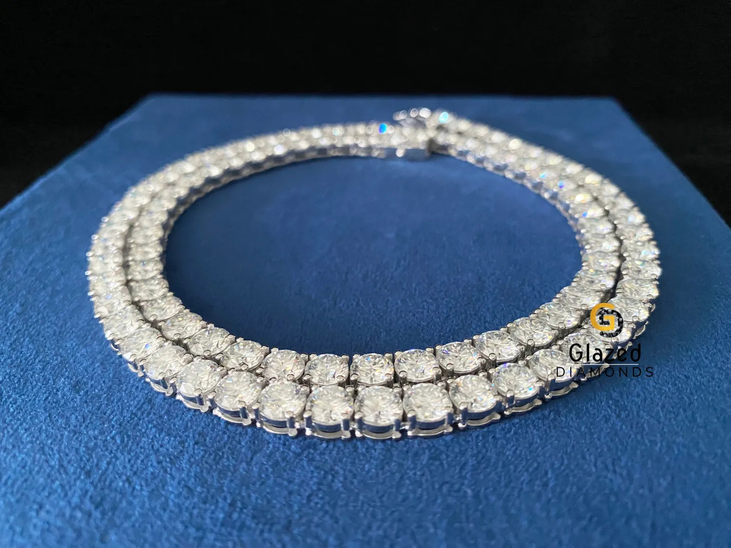 Hip Hop 5MM Round VVs Moissanite Tennis Link Chain