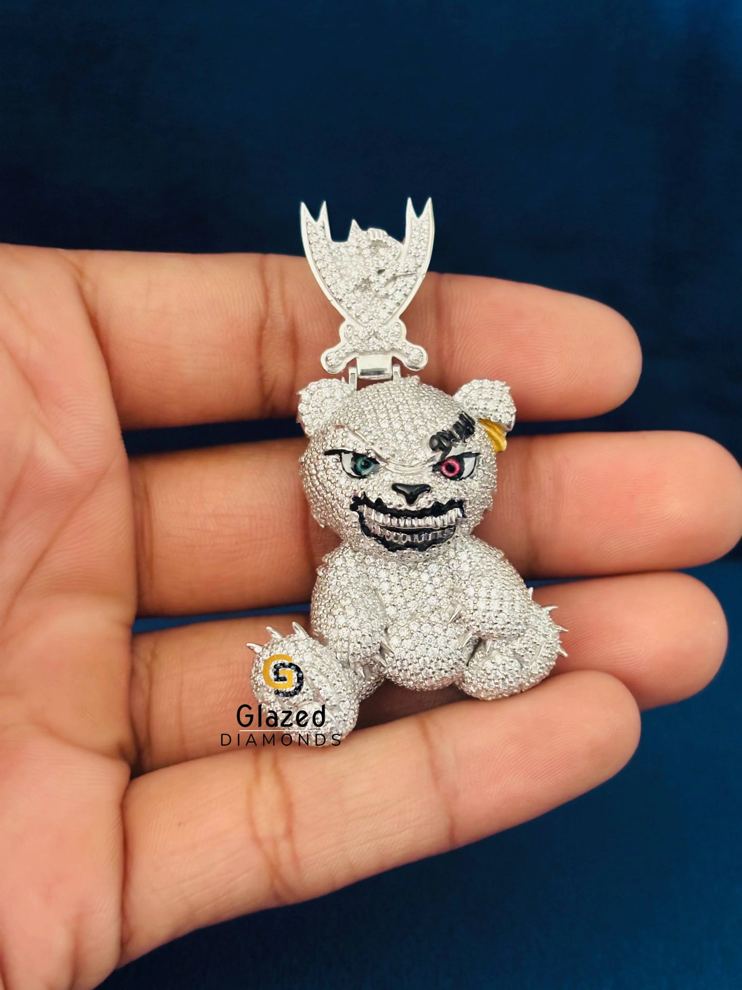 Hip Hop Iced Out Teddy Bear Pendant