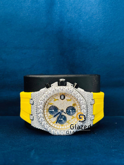 Hip Hop Moissanite Iced Out Studded Watch For Him