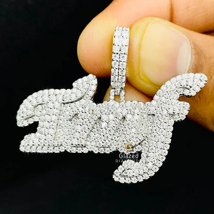 Hip Hop Moissanite Name Pendant For Men