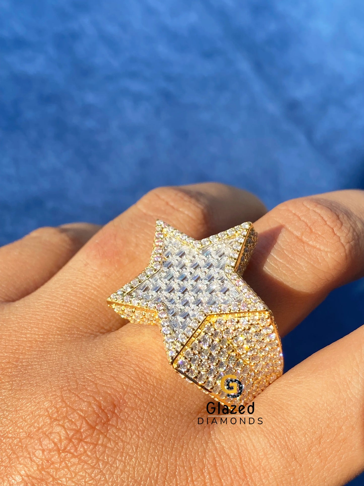 Hip Hop Moissanite Round_ Baguette Ring