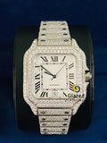 Hip Hop Roman Dial D Colorless Diamond Studded Watch