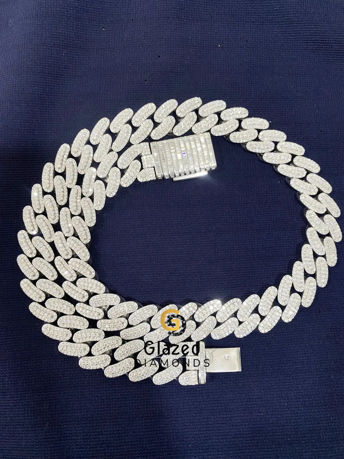 Hip Hop Round Moissanite Cuban Link Chain For Men