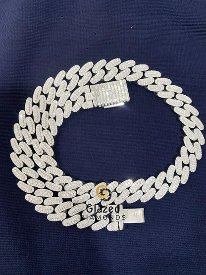 Hip Hop Round Moissanite Cuban Link Chain For Men