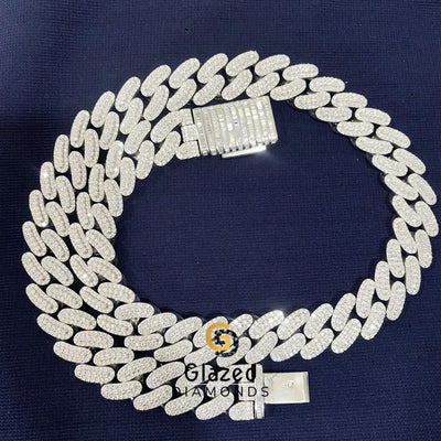 Hip Hop Round Moissanite Cuban Link Chain For Men