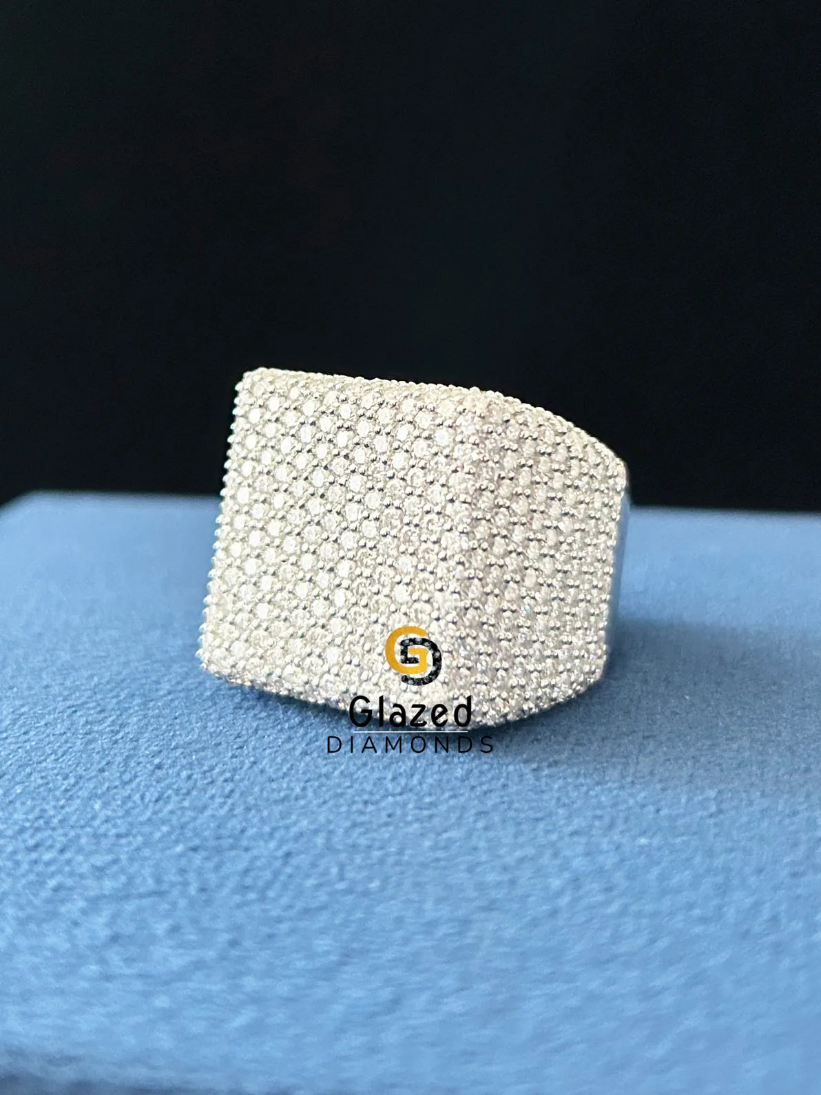Hip Hop Round Moissanite D Colorless Ring
