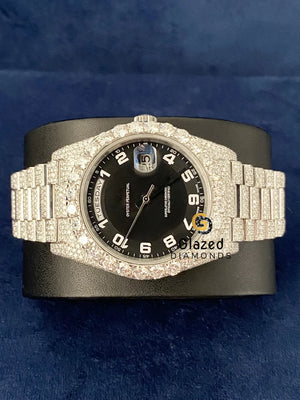 Hip Hop Stainless Steel Arabic Dial VVs Moissanite Watch