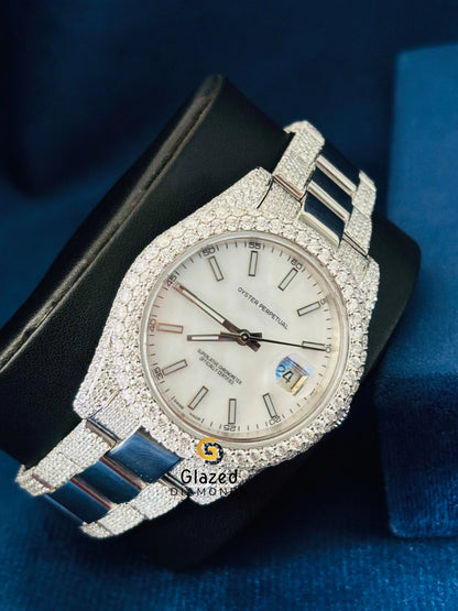 Hip Hop Stick Dial D Colorless Round Moissanite Watch